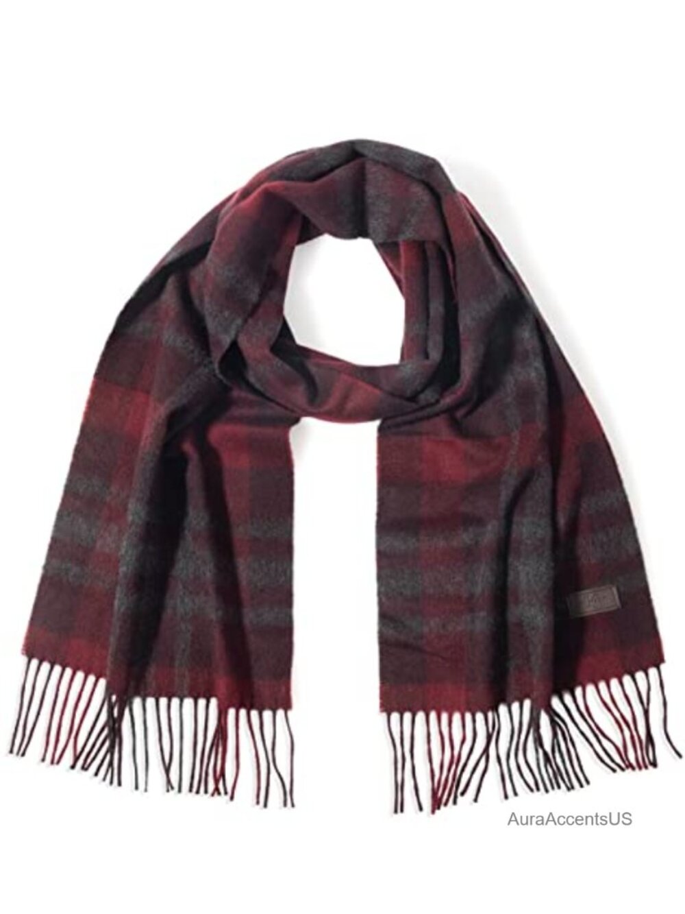 Men's 100% Cashmere Patterned Scarf 66x12